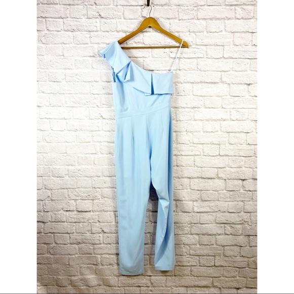 Adelyn Rae Arden Ruffle One Shoulder Jumpsuit - Picture 6 of 6